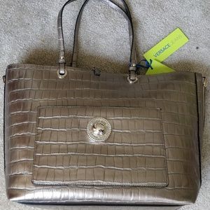 Oro & Gold Croc-Embossed Leather Tote & Crossbody